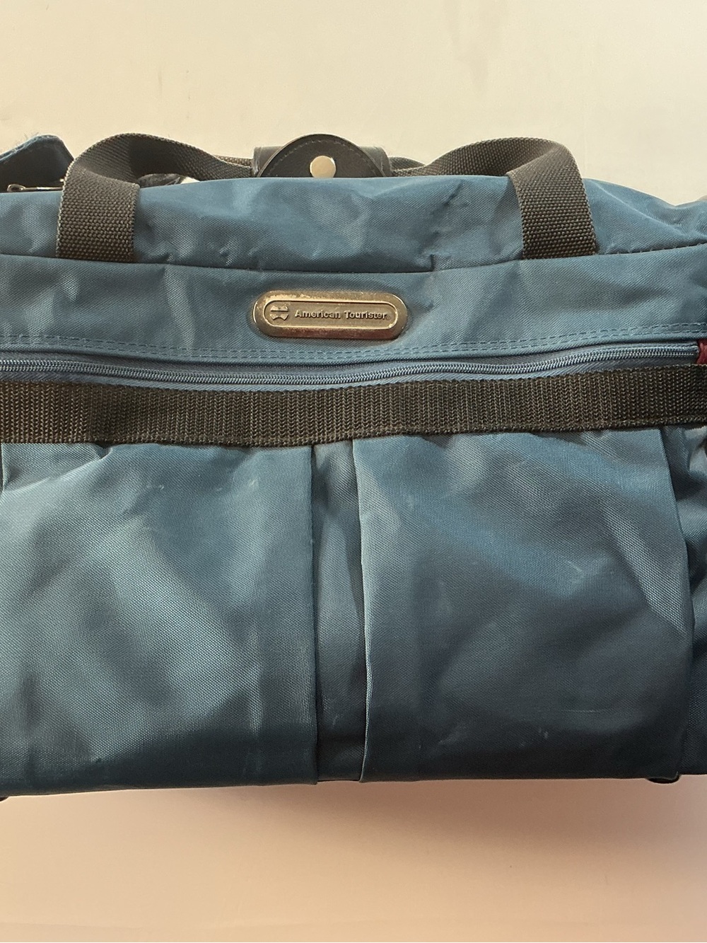 American Tourister Blue Men's Duffel Bag with Black Handles